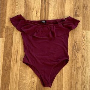 Maroon Off the Shoulder Bodysuit F21